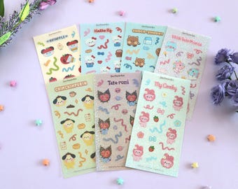 SanMiniRio Glitter Holo Deco Sticker Sheets | Cute K-POP Character Fanart