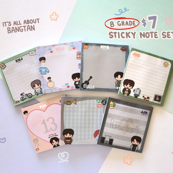 Bangtan B Grade Set of Sticky Notes - It's All About Bangtan Collection | BTS ARMY Stationery