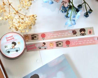 Cinta adhesiva Washi con purpurina "Hope Sweet Dreams" / Cinta adhesiva decorativa con fanart de ídolos K-pop