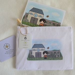 BTS Jimin Birth Flower Canvas Zipper Pouch Bag - BTS Birth Flower Pouch Collection