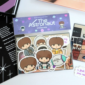 Pacote de adesivos do astronauta | Adesivos Bangtan Jin, adesivos Wootteo