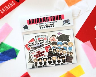 OT7 2026-2027 Tour Concert Memorabilia Sticker Pack | Cute KPOP Fanart Stickers, ARMY Stickers
