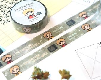 Cinta adhesiva Washi con purpurina Layover - Cinta adhesiva Washi con fanart de KPOP Idol Bias KTH, papelería