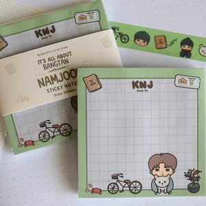 RM Namjoon Sticky Notes Notizblock - It's All about Bangtan Collection | Namjooning Green Grid Sticky Notes