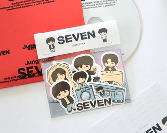 Paquete de siete pegatinas / Lindas pegatinas de fanart de JK Bias, ídolo del KPOP