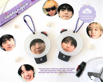 Lightstick Acrylic Photo Holder | Cute OT7 KPOP Group Keychain