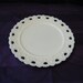 Milk Glass Cut out  Plate  raised flowers and scalloped edge, Vintage decorative white 7 inch diameter saucer, arch style design edge, gift