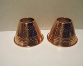 2 Hammered Copper Lamp Shades for Light Fixtures, Set of Vintage home decor shades, nice preowned condition