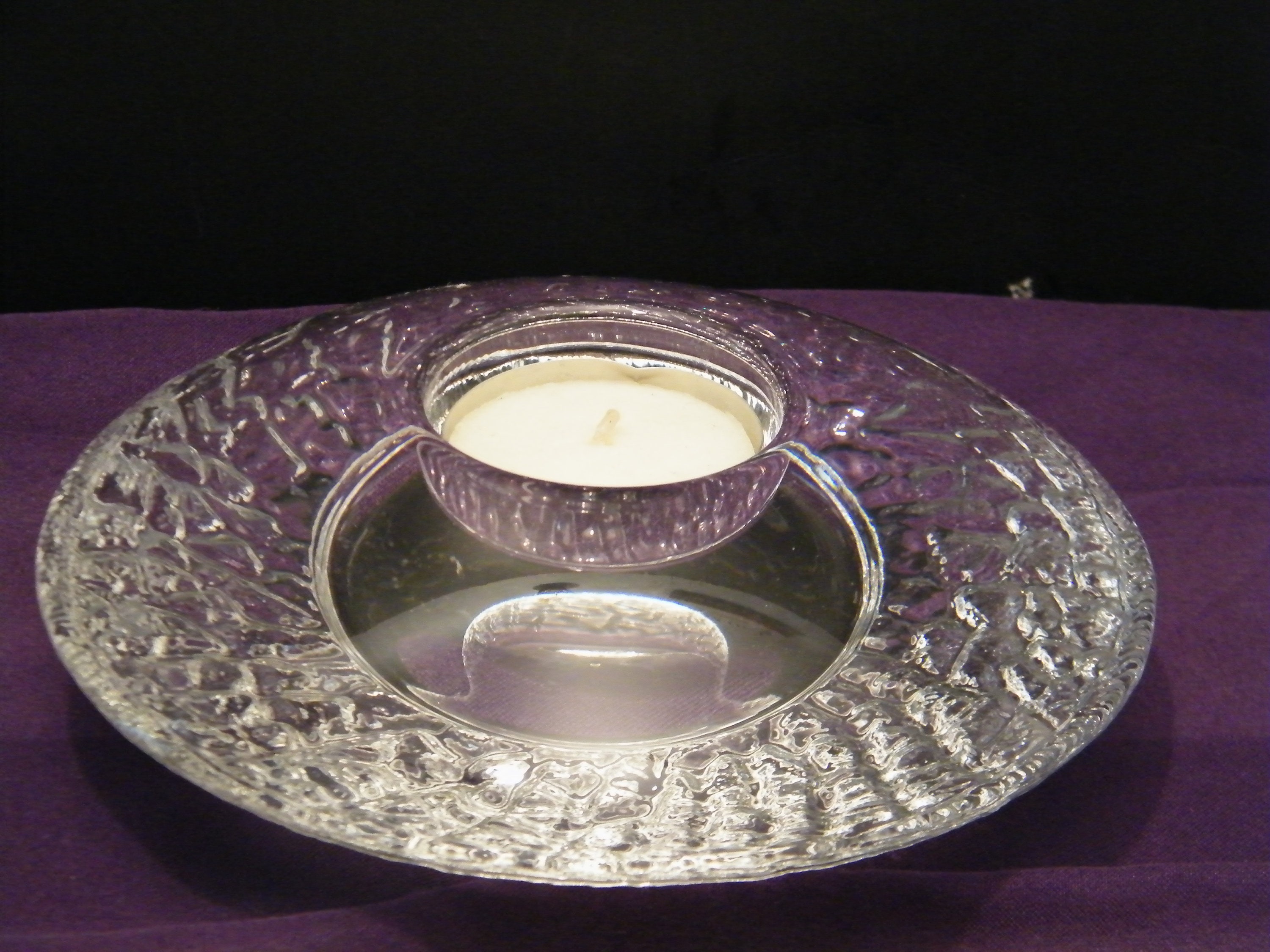 Orrefors Crystal Tealight Votive Holder Vintage Round Thick Etsy