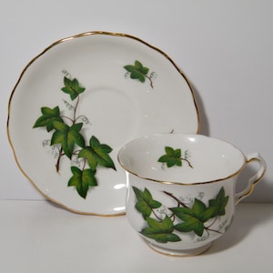 Royal Kent Ivy Cup and Saucer Set, Vintage teacup and plate made in England, wonderful gift for any occasion