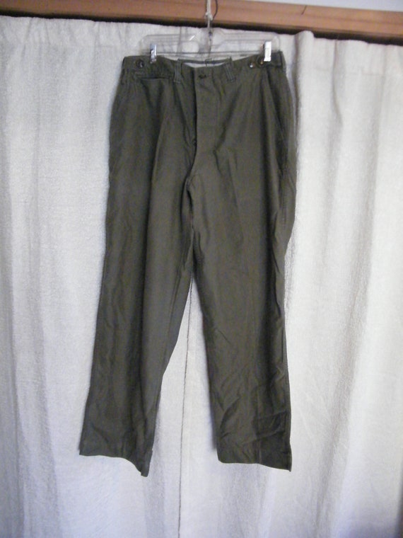 US Army Green Utility Trousers 34 x 32L, Vintage … - image 3