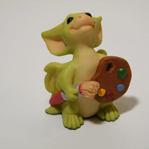 Pocket Dragon The Artist Real Musgrave SWCL, Vintage 1999 Handcrafted for Flambro Whimsical World of Pocket Dragons Collectible