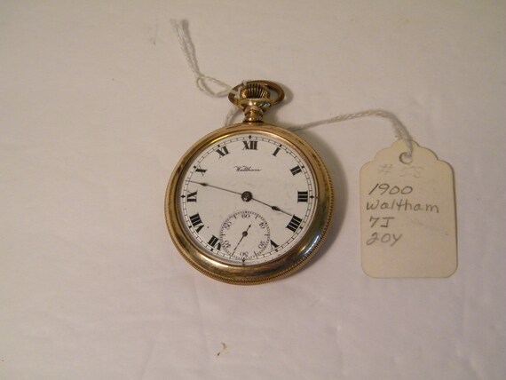 1900 Waltham 7 Jewel Pocket Watch With Roman Nume… - image 1