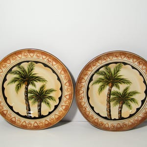2 Corsica Salad Plates with Nefelin Palm Design, Each Vintage plate is 8.5 Diameter, great condition, heavy dishes