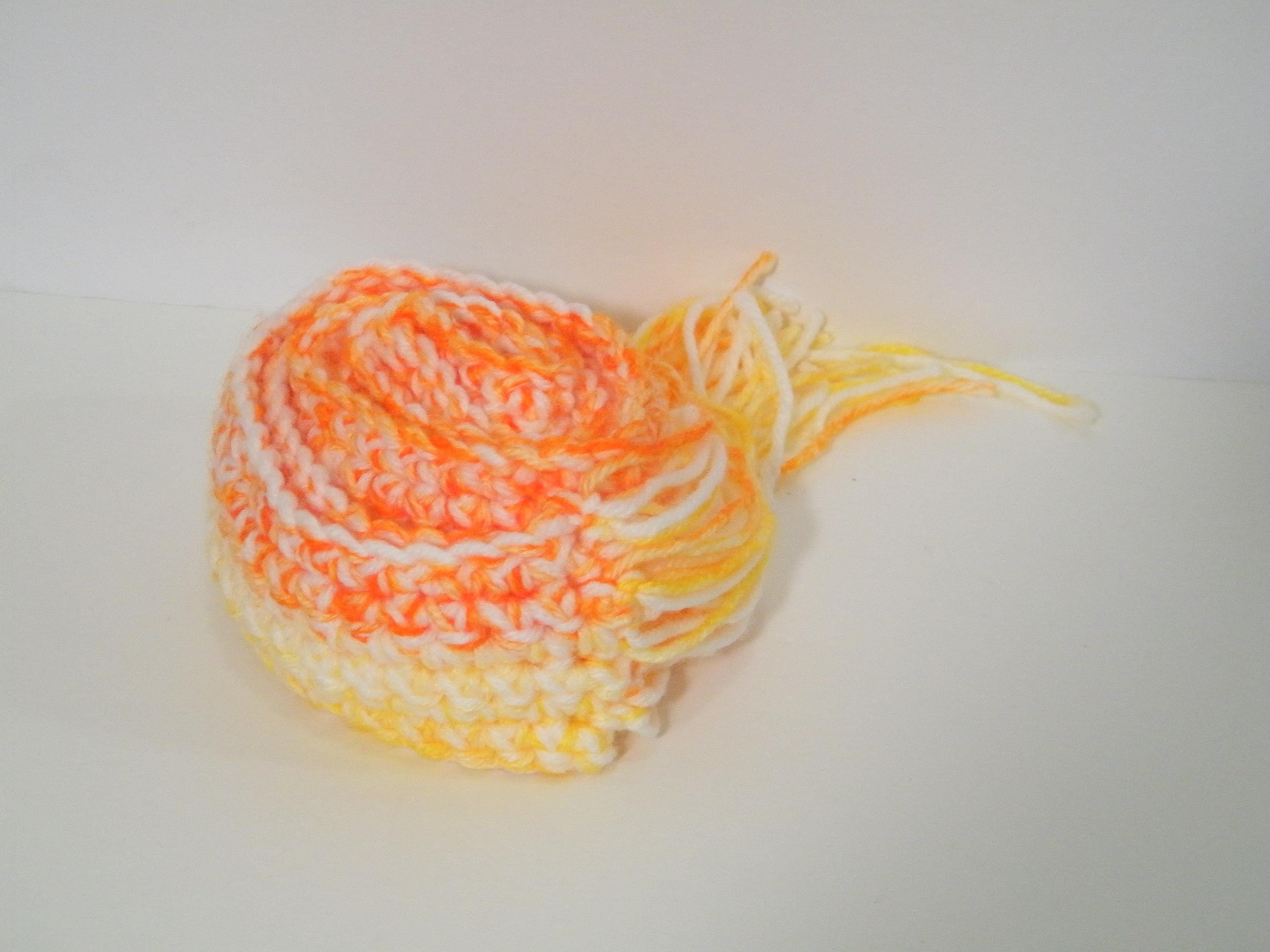 Crochet Sash Belt in Orange and Yellow Hand Made, New 
