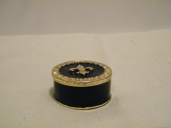 Brass and Porcelain Ring Dish with Fleur De Lis a… - image 5