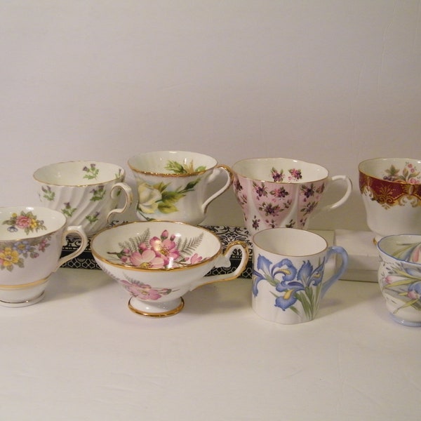 Choice Teacups Royal Albert, Aynsley, Colclough, Paragon, Shelly, Royal Staffordshire, Vintage Orphaned Cups, see photos