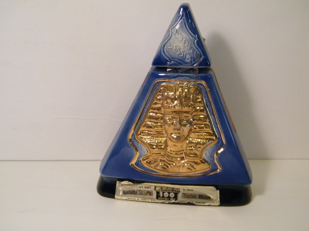 Jim Beam Imperial Session Pyramid Decanter With Egyptian Design on