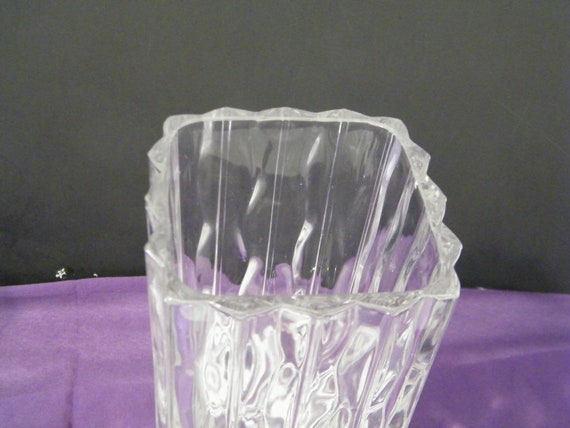 Mikasa Studio Nova Luay Crystal Vase Vintage Square Tall Vase Etsy