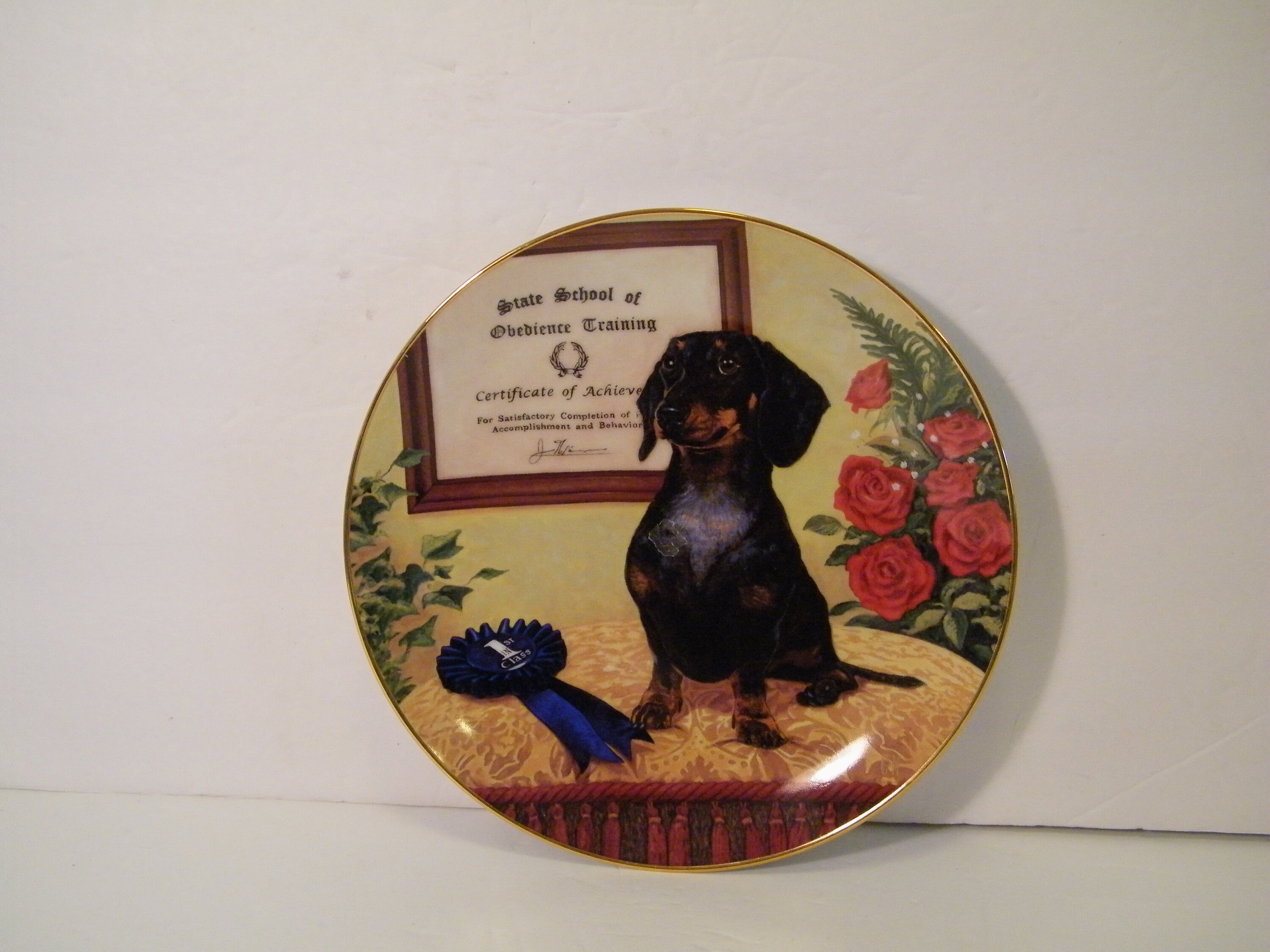Dachshund Plate the Graduate by Christopher Nick for Danbury Mint