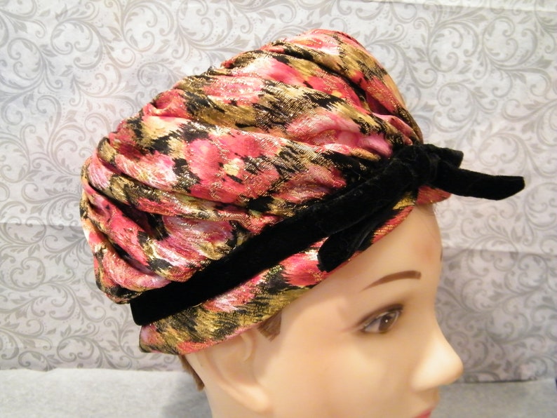 special gift for her wedding Vintage 1960s shimmering threads derby Designer Formal Cloche Hat for special occasion by Hats by Gertrude