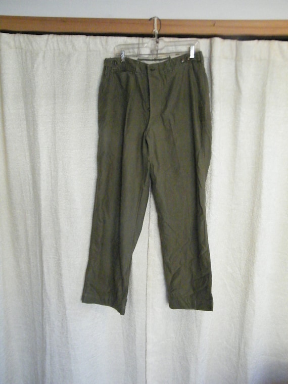 US Army Green Utility Trousers 34 x 32L, Vintage … - image 2