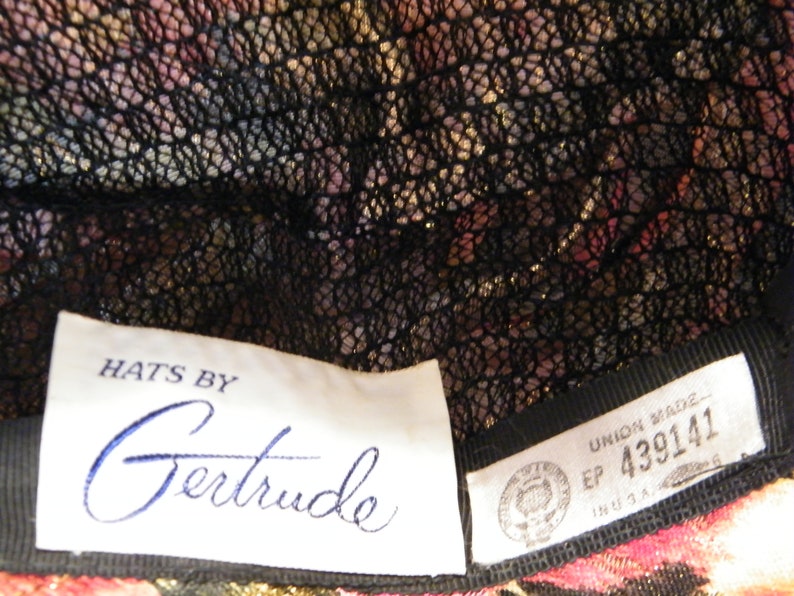 special gift for her wedding Vintage 1960s shimmering threads derby Designer Formal Cloche Hat for special occasion by Hats by Gertrude