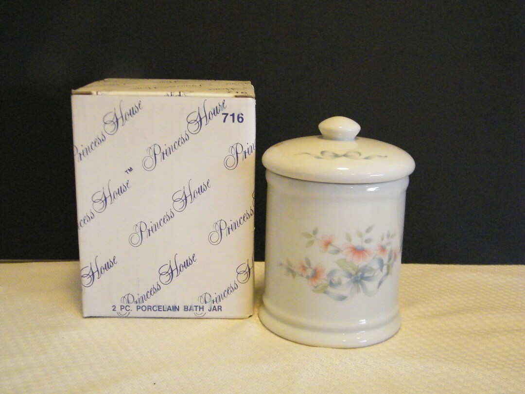 Princess House Apothecary Jar Floral Heritage Porcelain Etsy