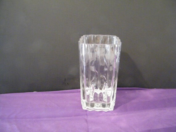 Mikasa Studio Nova Luay Crystal Vase Vintage Square Tall Vase Etsy