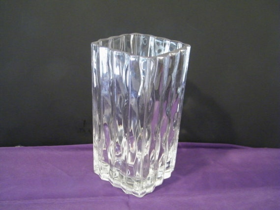Mikasa Studio Nova Luay Crystal Vase Vintage Square Tall Vase Etsy