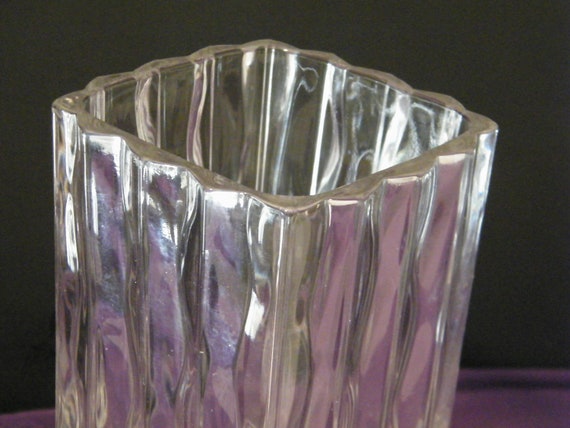 Mikasa Studio Nova Luay Crystal Vase Vintage Square Tall Vase Etsy