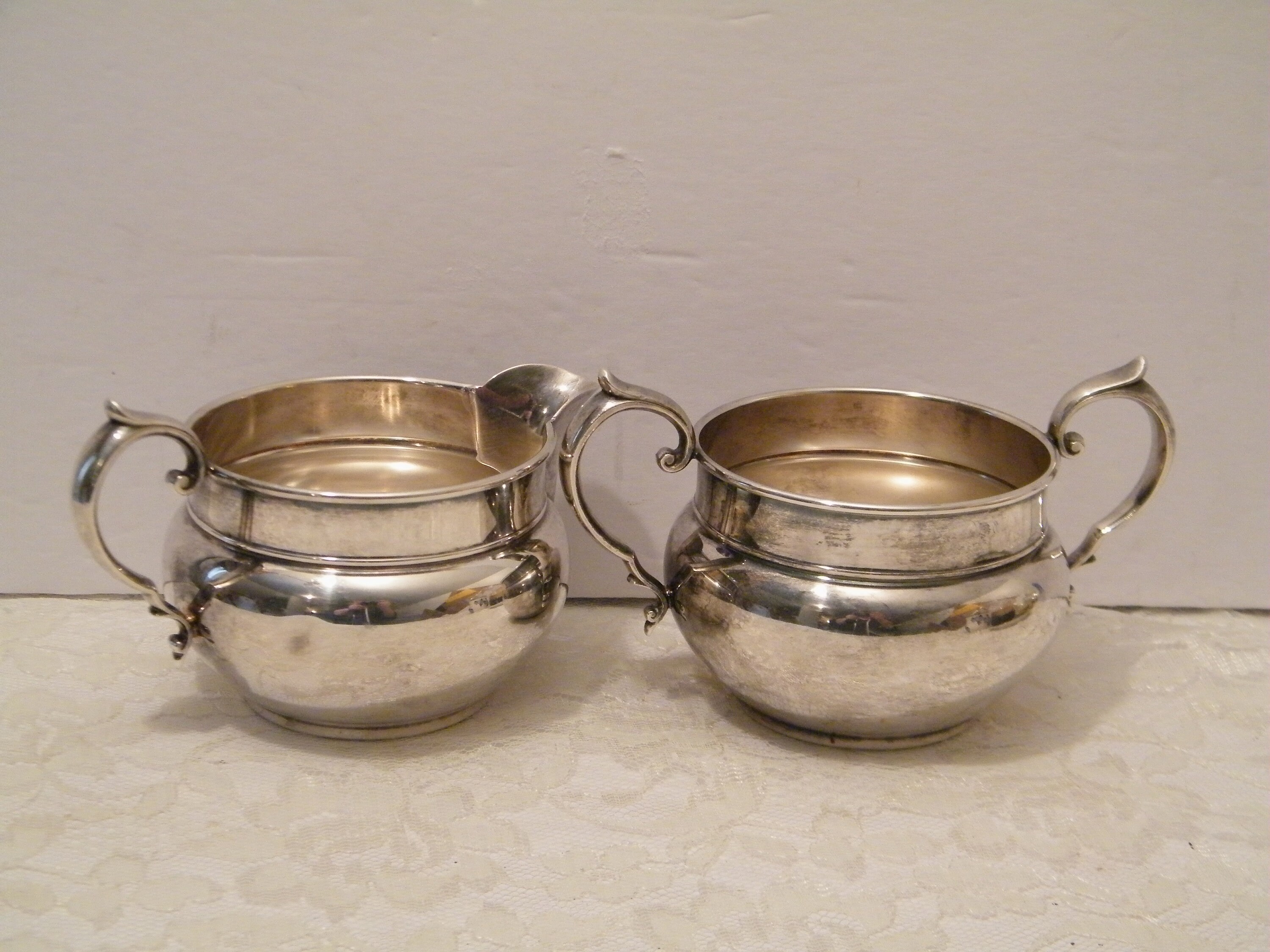 Gorham Silver Plated Creamer and Sugar Bowl Set, Vintage Mid