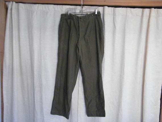 US Army Green Utility Trousers 34 x 32L, Vintage … - image 1