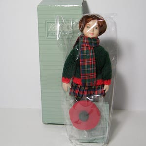 Avon Childhood Dreams Skating Porcelain Doll NIB, Vintage 1990 Collectible in original Cellophane and Box, Sweet Gift Idea