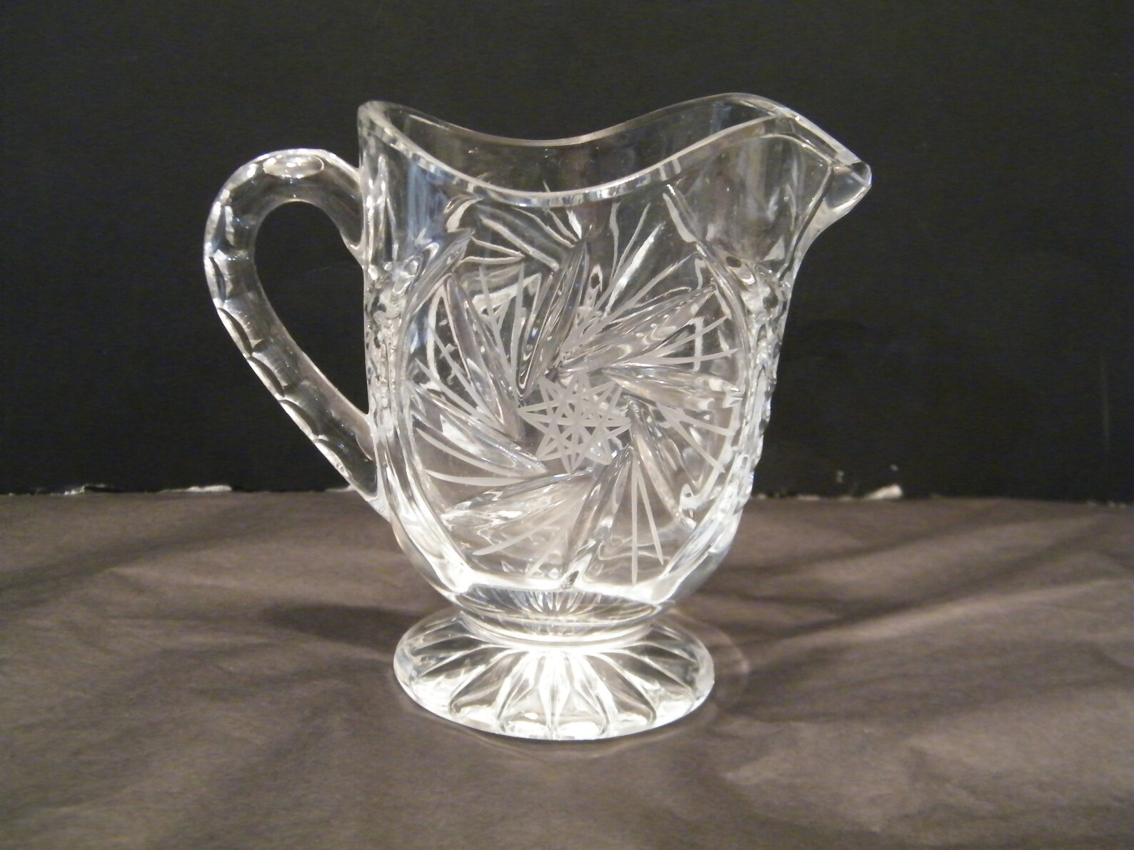 Cut Lead Crystal Creamer full size Vintage elegant glass with Etsy