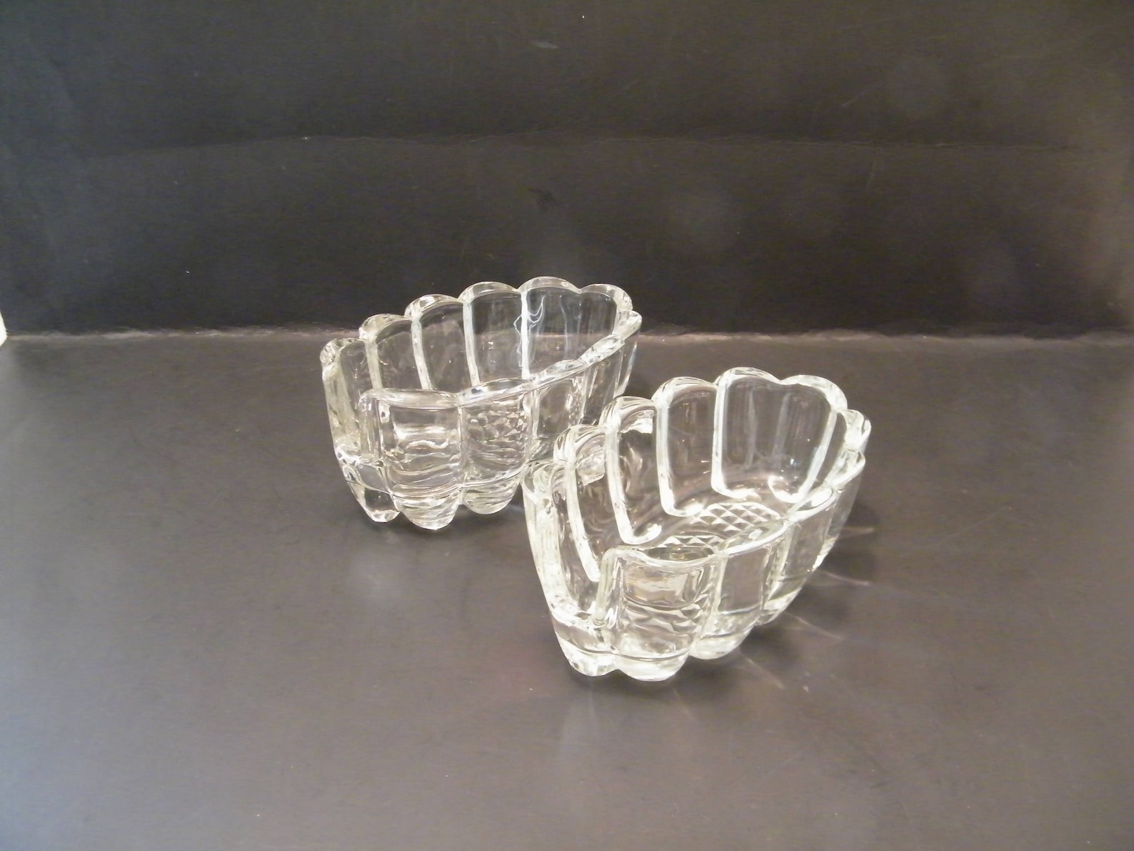 2 Princess House Crystal Buffet Silverware Caddies Vintage Etsy