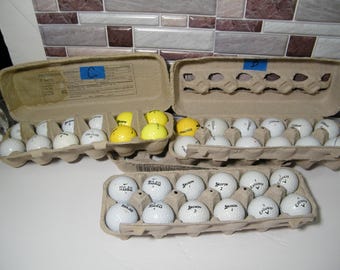 CHOICE Used Golf Balls by the Dozen, Vintage gently used golfing balls from Titleist, Callaway, Mojo, Top Flight, Srixon, yellow balls, more