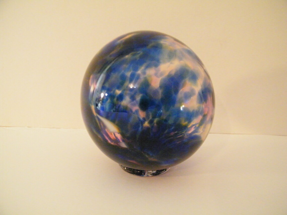 Hand Blown Art Glass Ball Footed for stand alone display Etsy