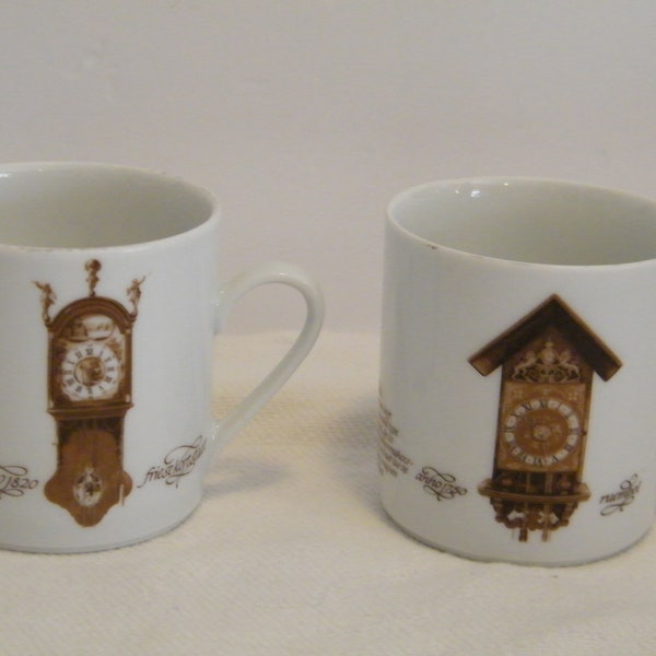 CHOICE Nutroma Clock by Mitterteich porcelain tea coffee cup, Vintage  70s  Bavarian Porzelllan cup in two different styles