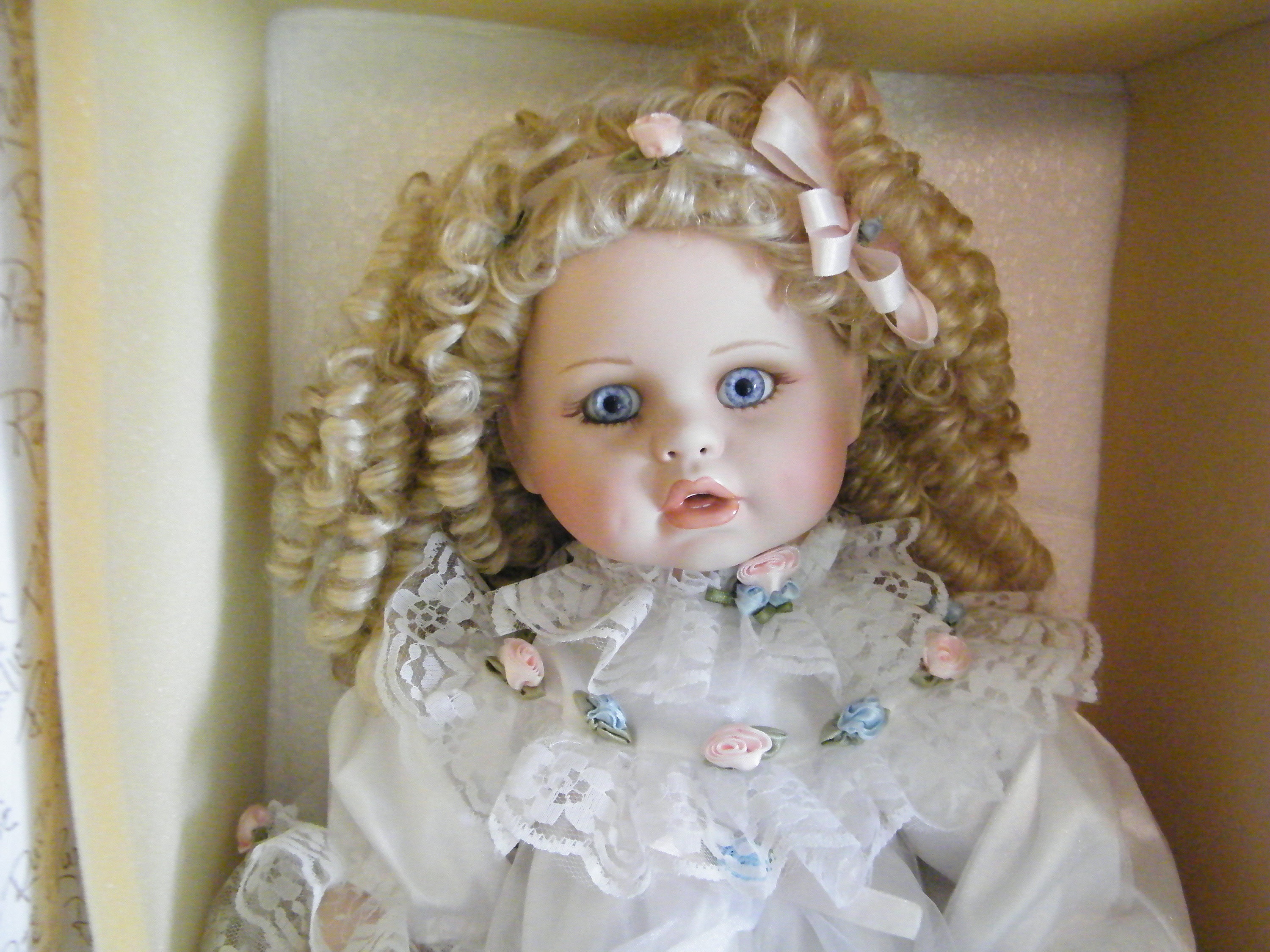 Rosebud Porcelain Doll By Rustie Vintage Inch Designer Etsy
