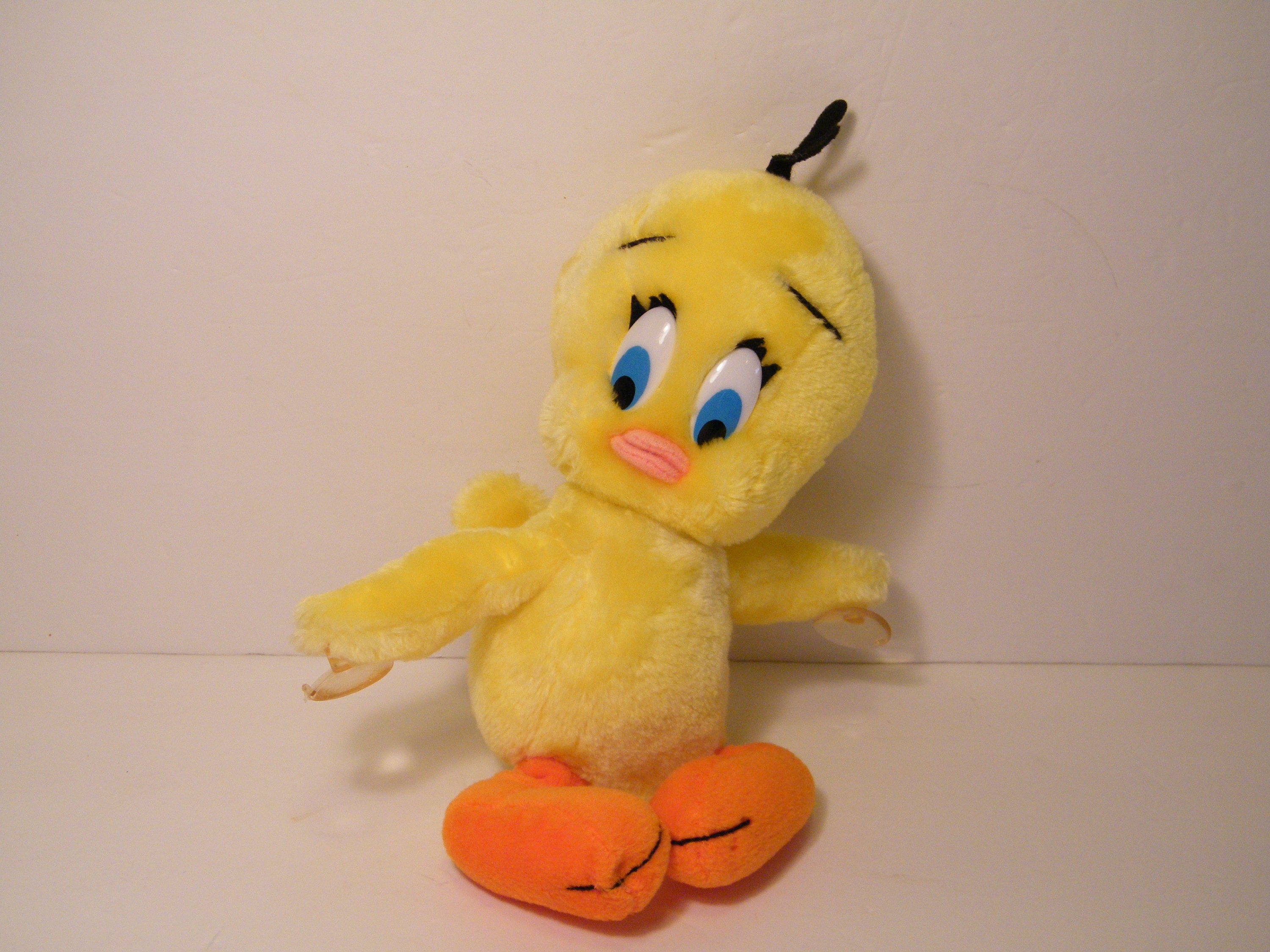 Tweety Bird Plush Toy With Window Cling on Hands, Vintage Warner