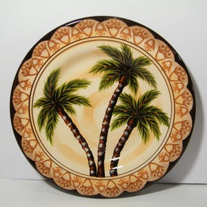2 Corsica Dinner Plates with Nefelin Palm Pattern, Vintage set of heavy dishes in great condition,
