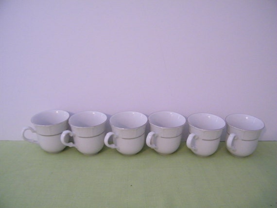 6 Tk Thun Demitasse Cups in Natalie II, Vintage Bohemia Czechoslovakia Demi  Cups in White Porcelain Replacement China 