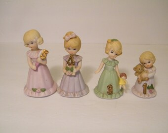 CHOICE Growing Up Birthday Girl age 1, age 3, age 4, age 5, age 6 ,   Blonde figurines, Vintage figures from Enesco 1991,