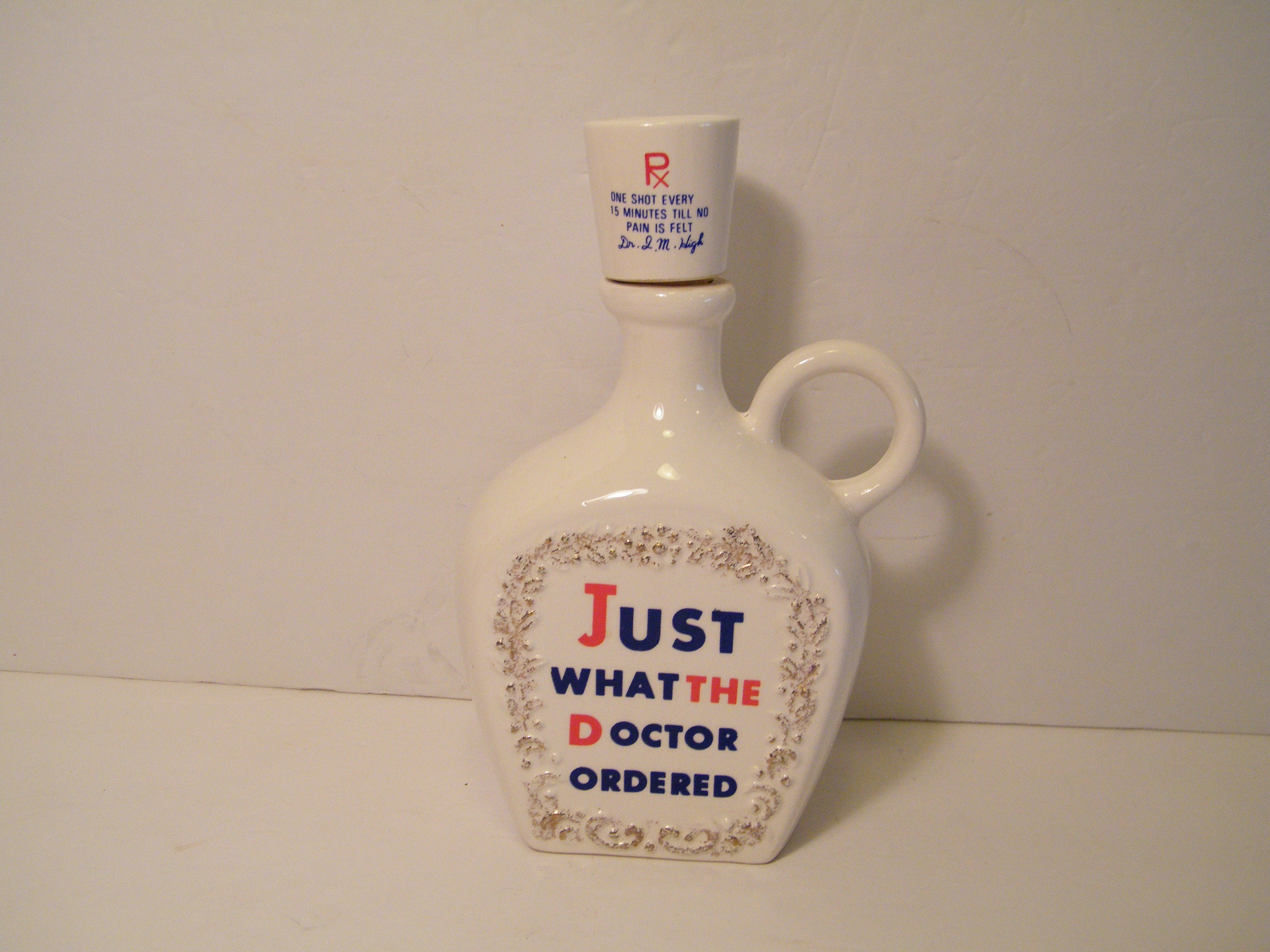 Vintage Decanter Just What the Doctor Ordered, Made in Japan Mid