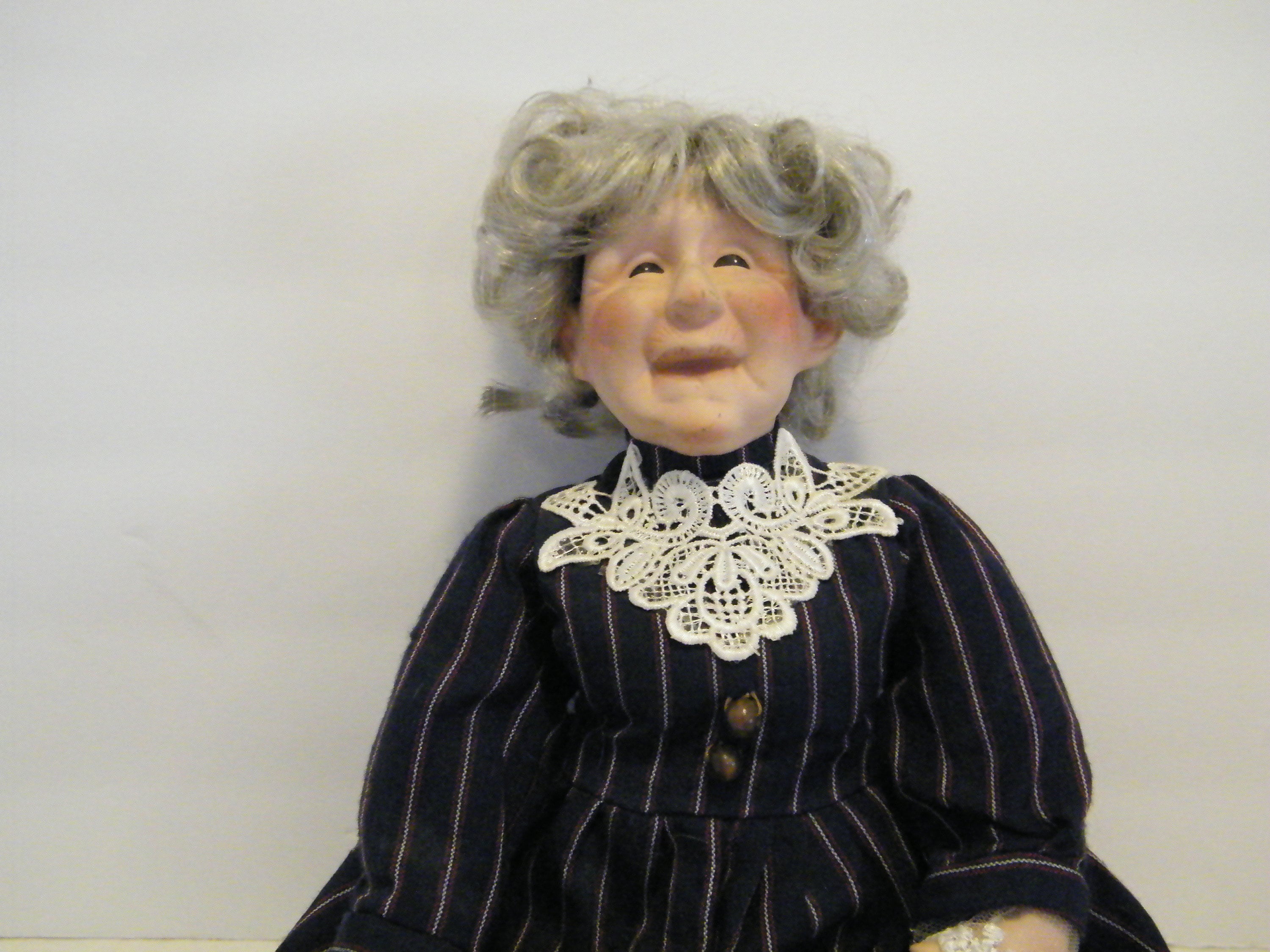 Granny Bed Doll Vintage Hand Made Bed Sitting Doll, Granny Lost