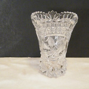 Hofbauer Cut Crystal Byrdes Vase, Vintage Collectible German lead crystal vase, 6 inch home decor,