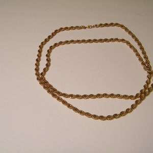 Gorgeous MONET Golden Twisted Chain Necklace from 1960s, Vintage35 inch long accessory will go great with any outfit, Classic fashion accent