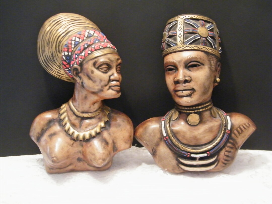 Vintage African Tribal Wall Masks Made in Germany Man and Etsy
