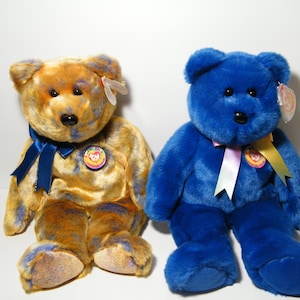 Choice of Ty Beanie Buddy Official Club Member Bears, Clubby 3 in Brown or Clubby in Blue,  Each is 13 inches tall with original tags